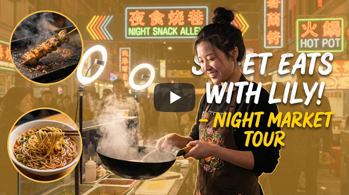 抖阴夜市美食视频